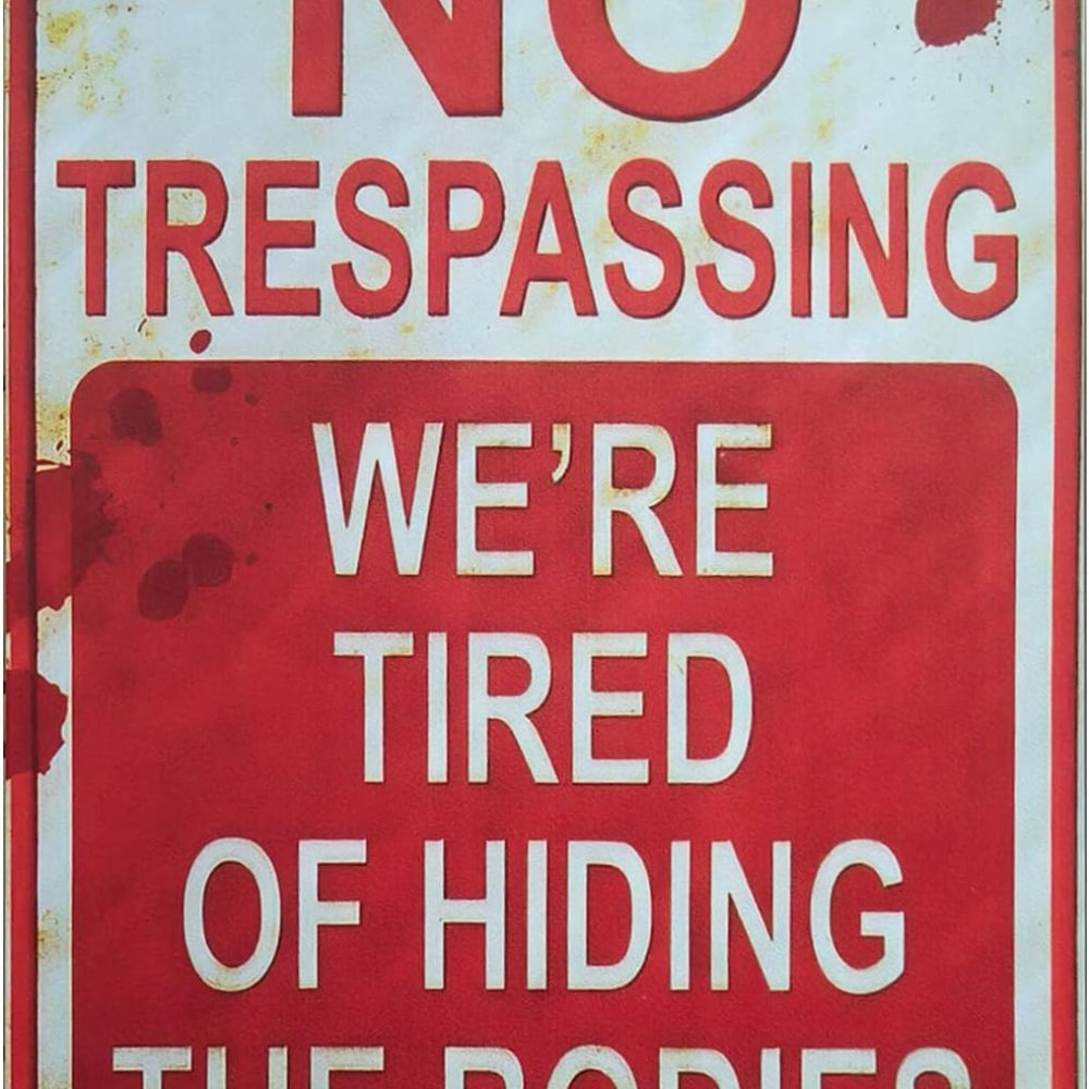 Outdoor Halloween Decorations Halloween Signs Halloween Stuff Halloween Decor Halloween Room Decor Retro Fashion Chic Funny Metal Tin Sign No Trespassing Beware of Well Just Beware